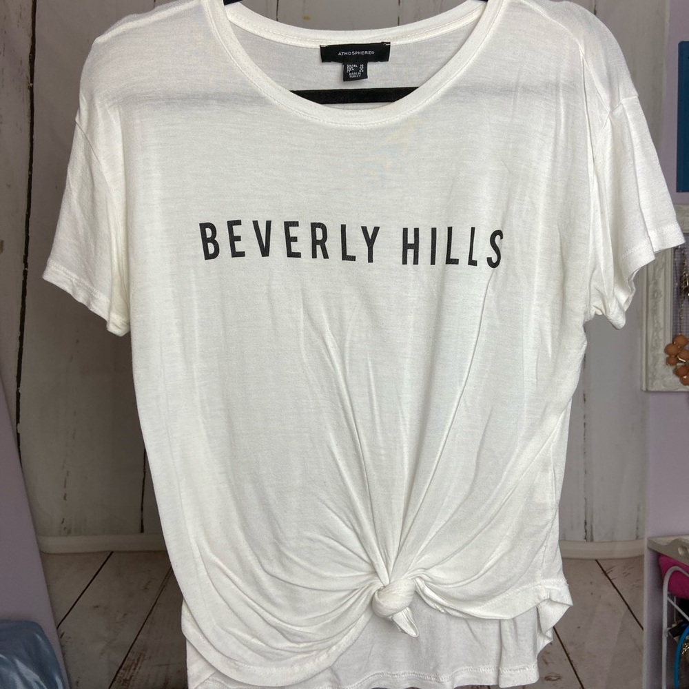 White “Beverly Hills” top